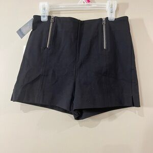 Sunday Best Black High Waist Shorts with Zipper Accents